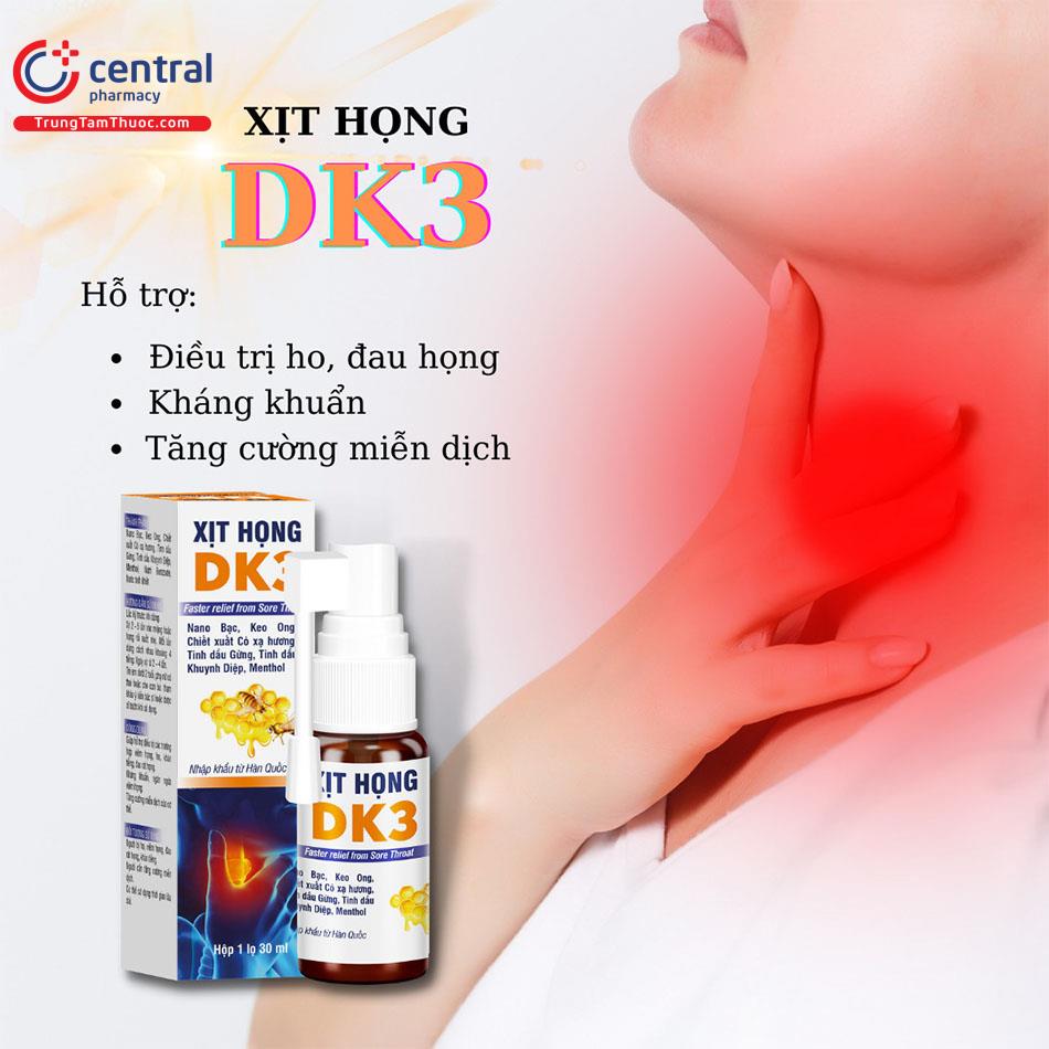 Xịt họng DK3 giảm viêm họng