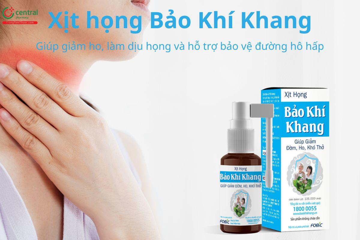 Xịt họng Bảo Khí Khang giảm ho, dịu họng, bảo vệ đường hô hấp