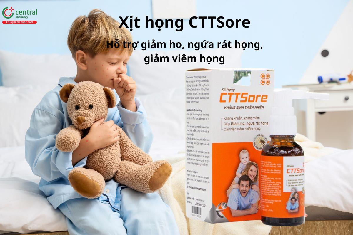Xịt họng CTTSore hỗ trợ giảm ho, ngứa rát họng, đau họng