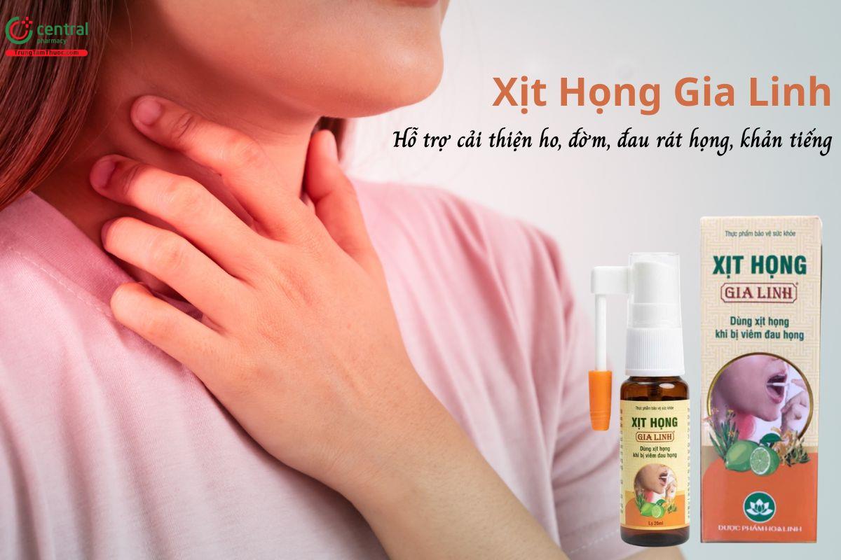 Xịt Họng Gia Linh - Hỗ trợ cải thiện ho nhiều, đờm, đau rát họng