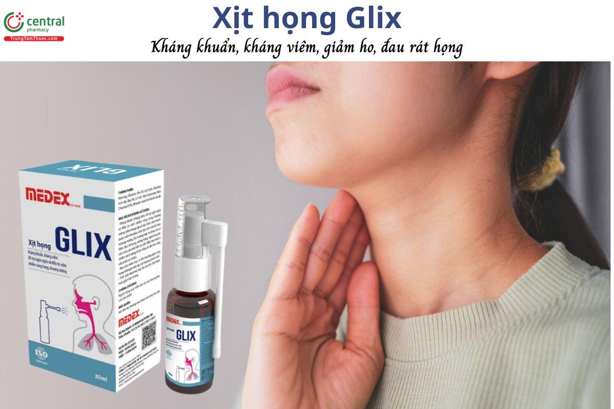 Xịt họng GLIX 30ml  - Kháng khuẩn, kháng viêm, hỗ trợ giảm ho, viêm họng