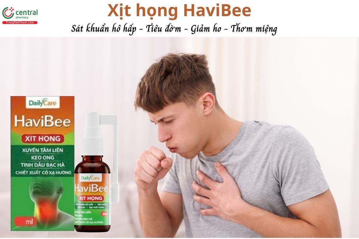 Xịt họng HaviBee - Hỗ trợ hạn chế tình trạng ho, đờm, khản tiếng
