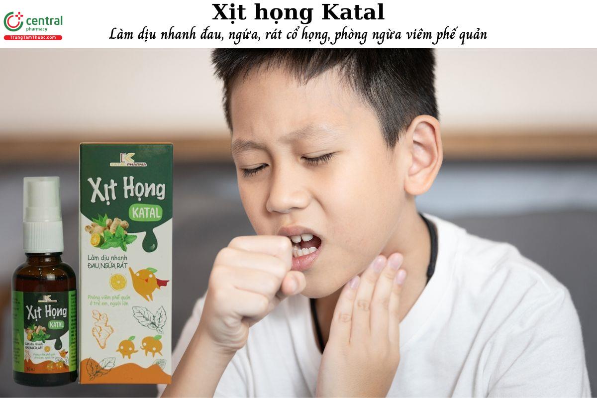 Xịt họng Katal - Làm dịu cảm giác đau, ngứa, rát cổ họng