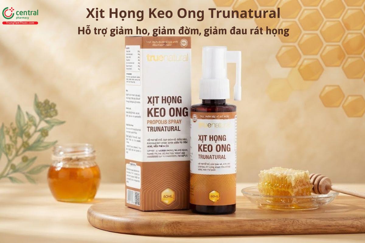 Xịt Họng Keo Ong Trunatural giúp bổ phế, giảm ho, giảm đờm, rát họng