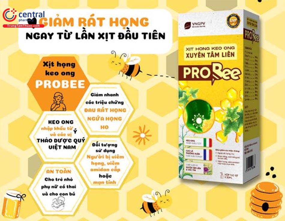 Xịt Họng Keo Ong ProBee 20ml giúp giảm viêm họng