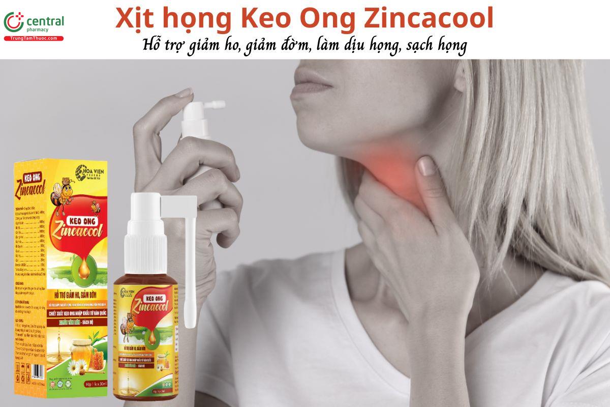 Keo Ong Zincacool - hỗ trợ giảm viêm họng, giảm ho, giảm đờm