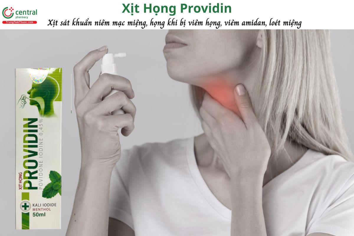 Xịt họng Providin - Sát khuẩn niêm mạc miệng, họng khi bị viêm họng, viêm amidan, loét miệng