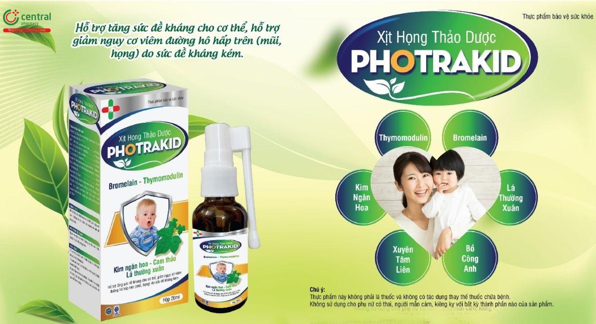 Xịt họng thảo dược Photrakid giúp ngừa nhiễm trùng hô hấp
