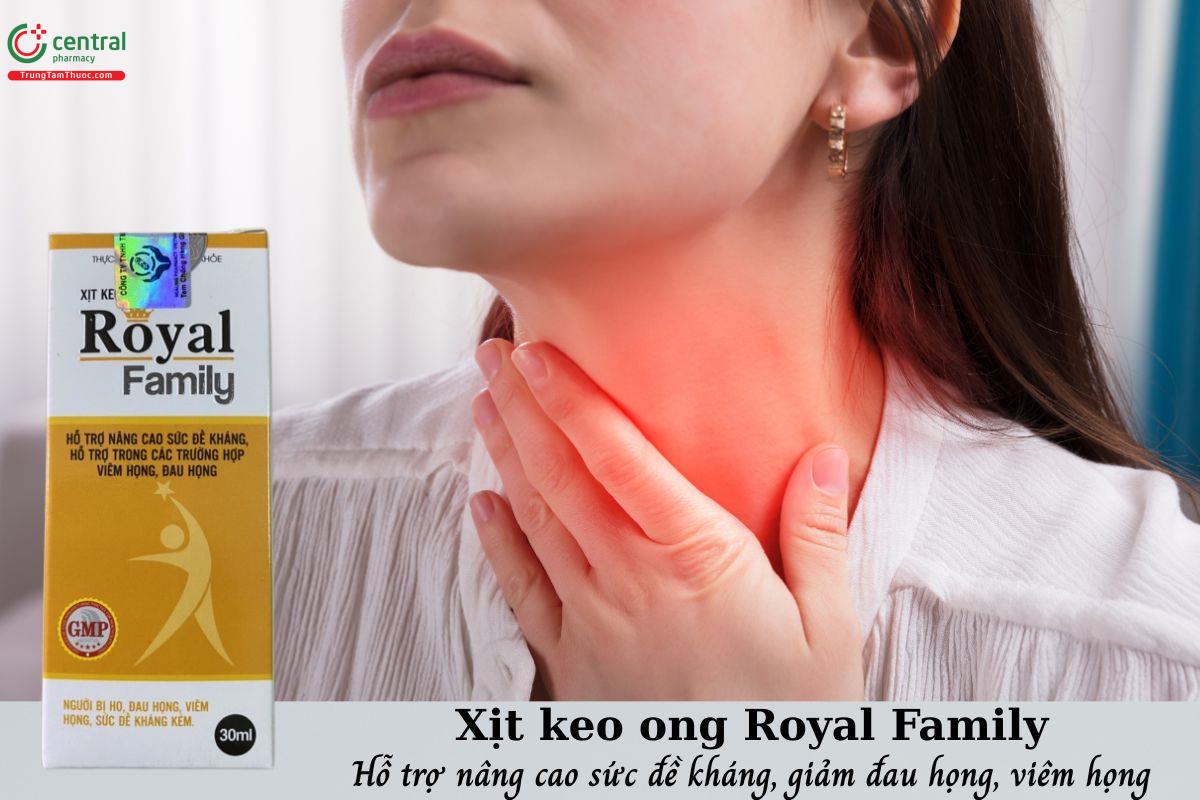 Xịt keo ong Royal Family - Hỗ trợ nâng cao đề kháng, giảm đau họng, viêm họng