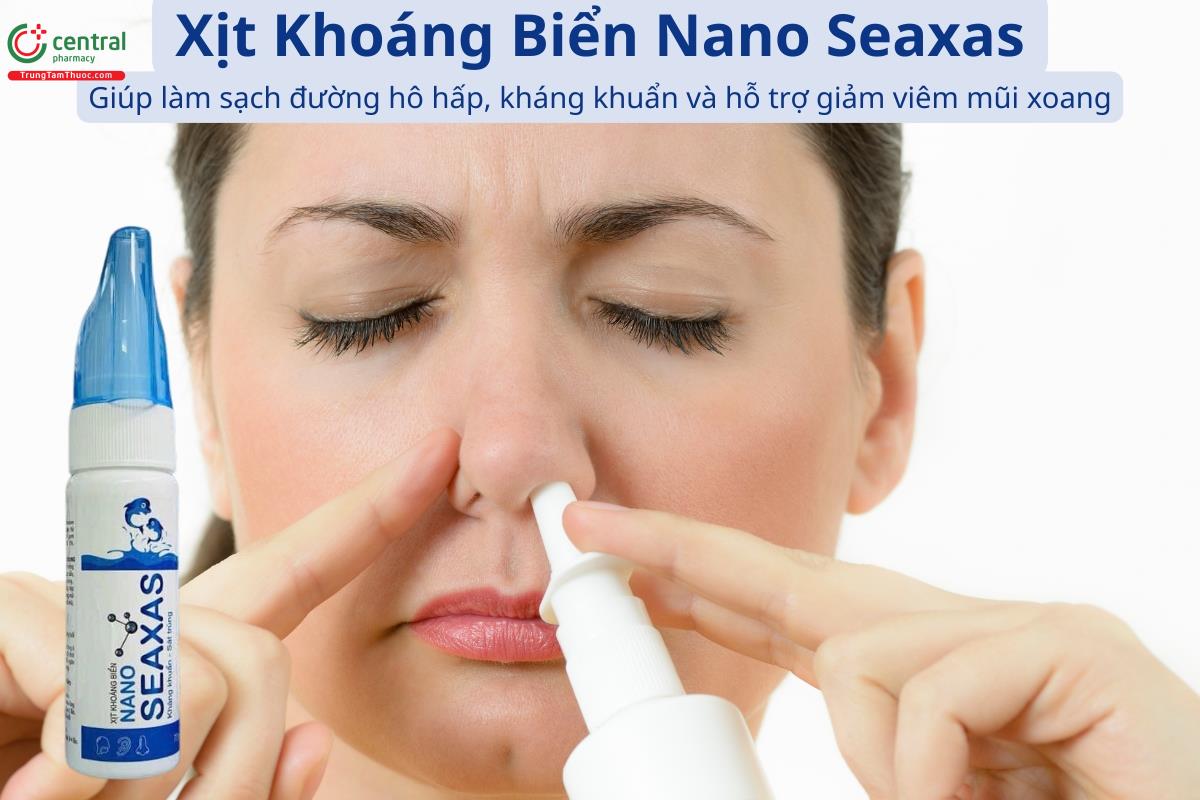 Xịt Khoáng Biển Nano Seaxas giúp làm sạch đường hô hấp, hỗ trợ kháng khuẩn mũi