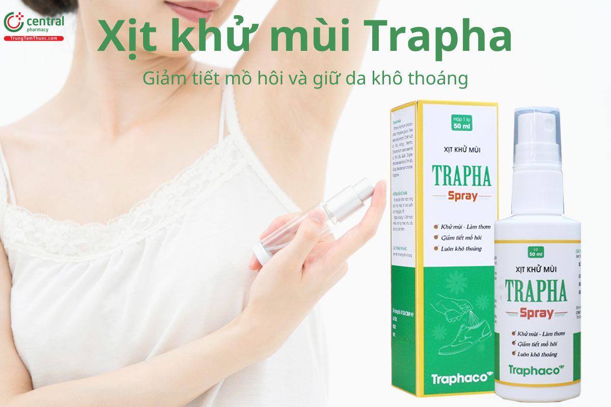 Xịt khử mùi Trapha giảm tiết mồ hôi và giữ da khô thoáng