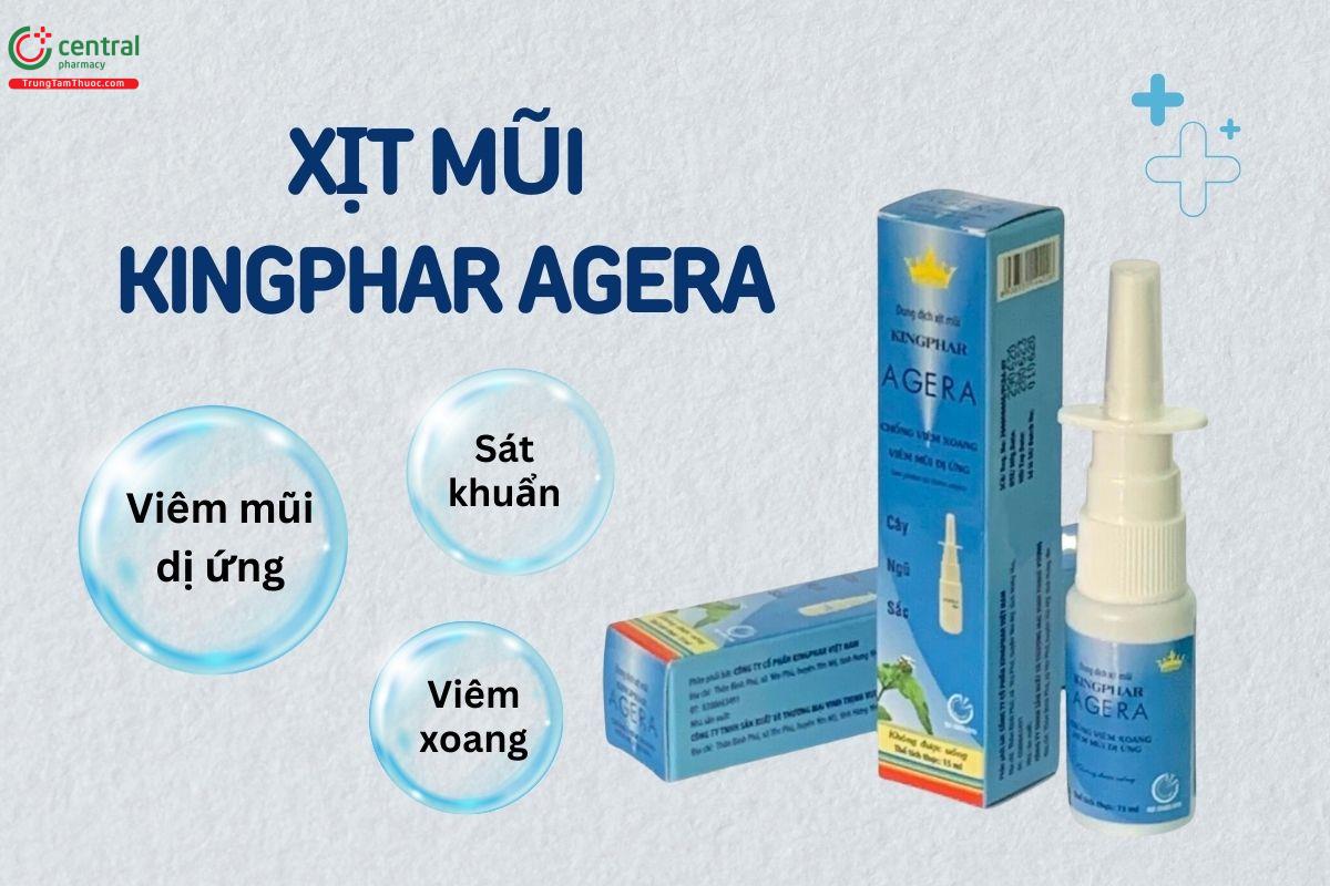 Xịt mũi Kingphar Agera 15ml kháng khuẩn, chống viêm, thông thoáng đường thở