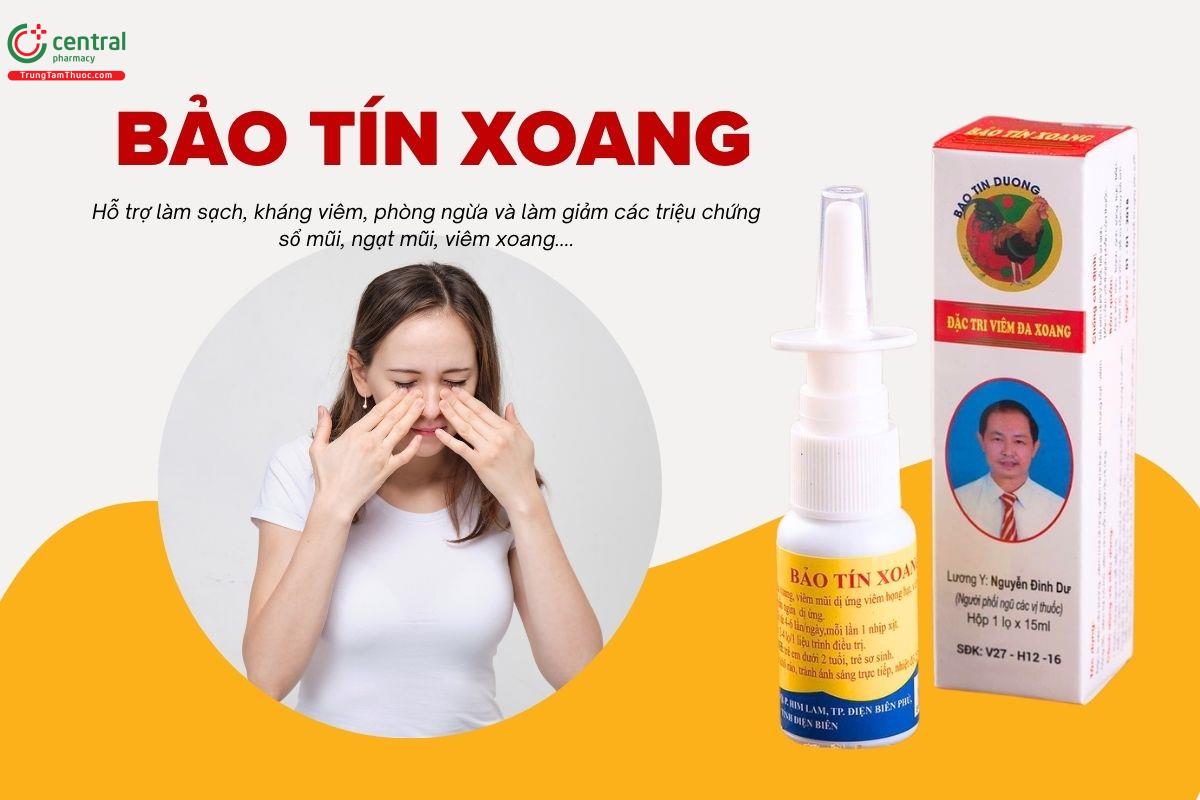 Thuốc Xịt mũi Bảo Tín Xoang 15ml làm sạch, kháng viêm, phòng ngừa viêm xoang