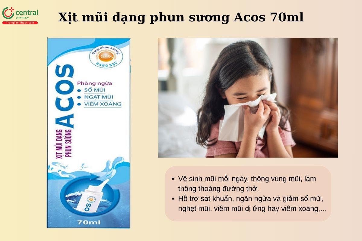 Công dụng của Xịt mũi dạng phun sương Acos 70ml