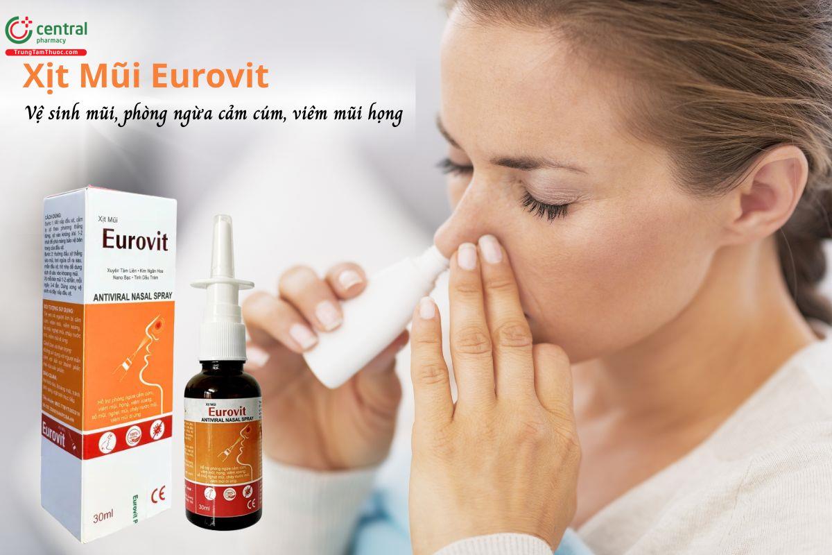 Xịt Mũi Eurovit - Vệ sinh mũi, phòng ngừa cảm cúm, viêm mũi họng