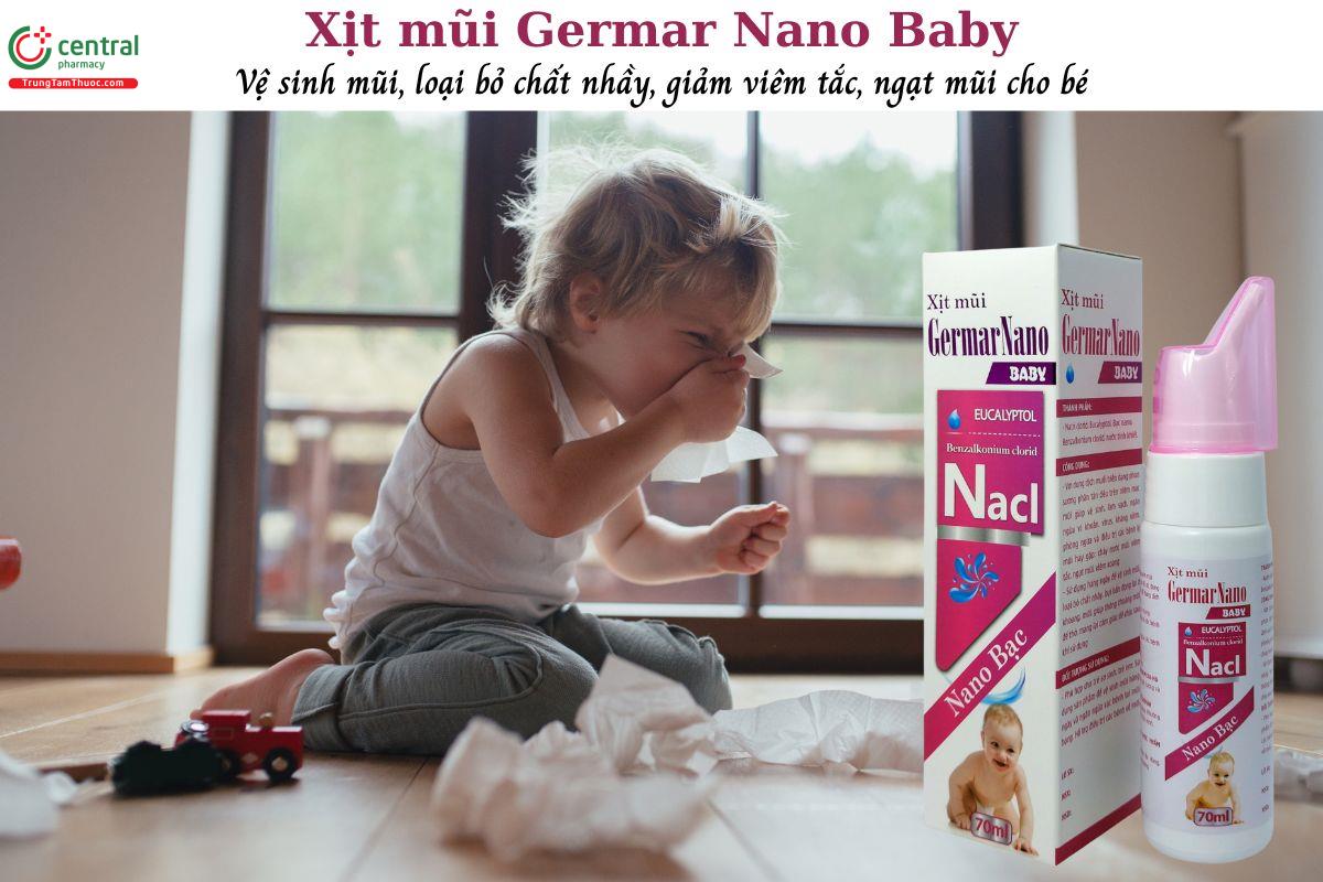 Xịt mũi Germar Nano Baby - Vệ sinh mũi, giảm viêm mũi, ngạt mũi