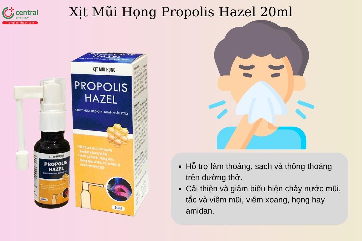Công dụng của Xịt Mũi Họng Propolis Hazel 20ml