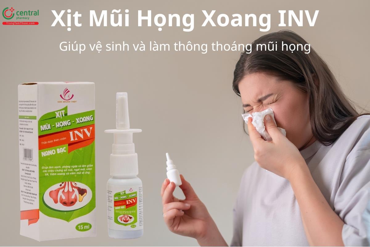 Xịt Mũi Họng Xoang INV hỗ trợ vệ sinh và làm thông thoáng mũi họng