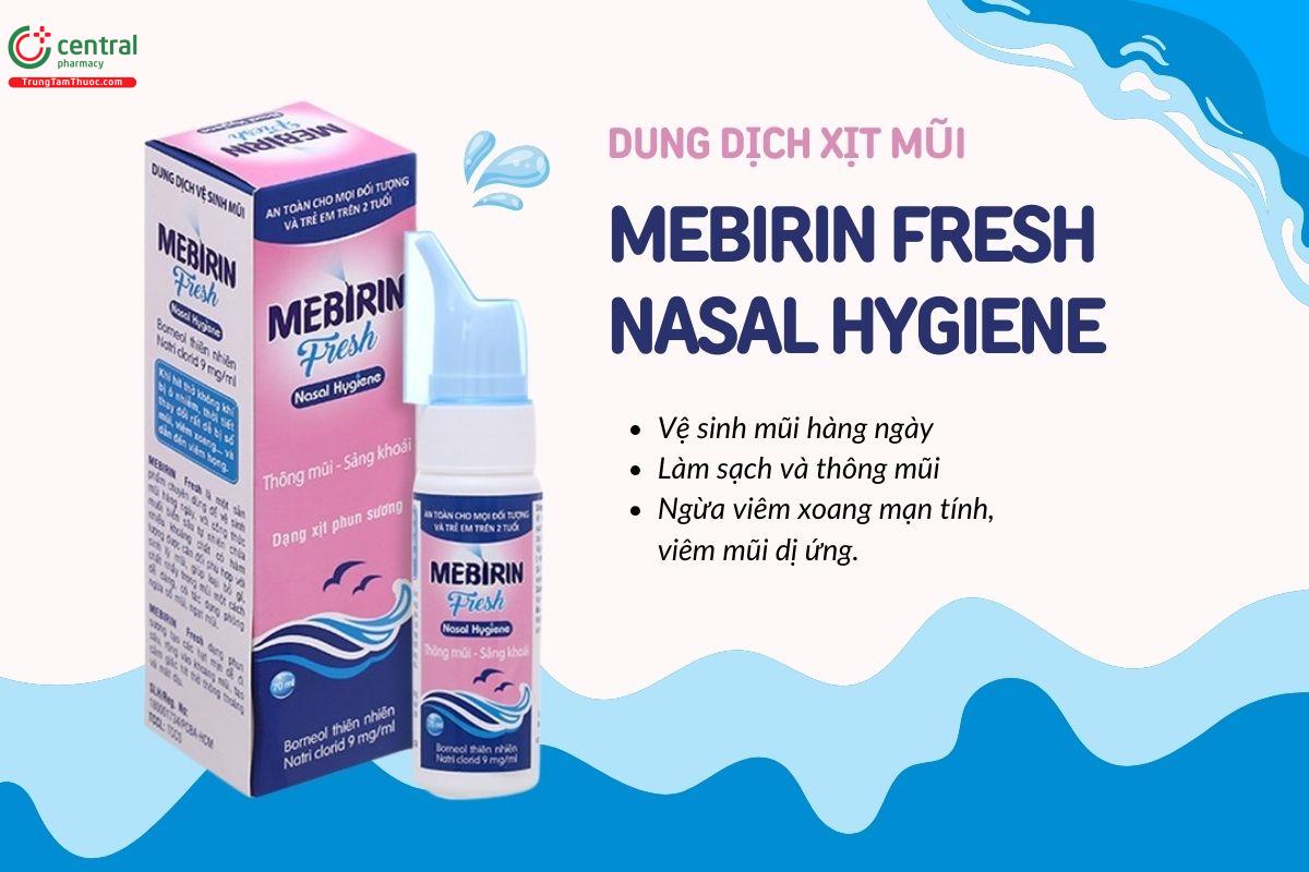 Xịt mũi Mebirin Fresh Nasal Hygiene 70ml (tím) làm sạch, thông mũi