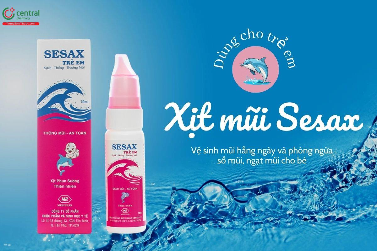 Xịt mũi Sesax 70ml (trẻ em) phòng ngừa sổ mũi, ngạt mũi cho bé