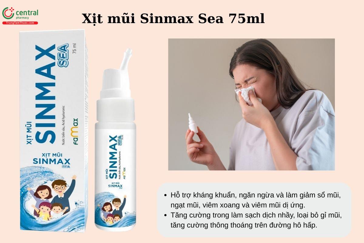 Công dụng của Xịt mũi Sinmax Sea 75ml