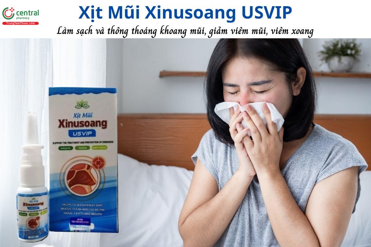 Xịt Mũi Xinusoang USVIP - Vệ sinh mũi, giảm triệu chứng viêm xoang