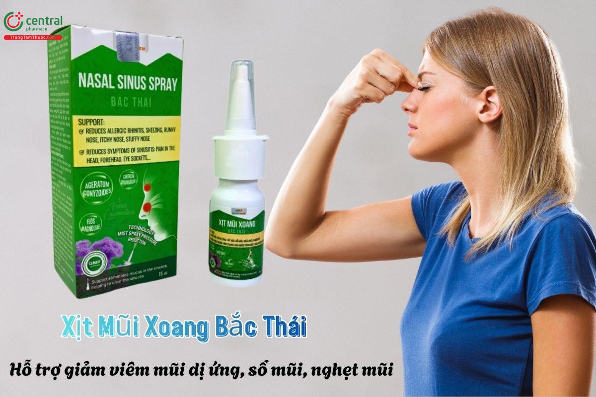 Xịt Mũi Xoang Bắc Thái giúp giảm nghẹt mũi, sổ mũi, đau nhức hốc mũi