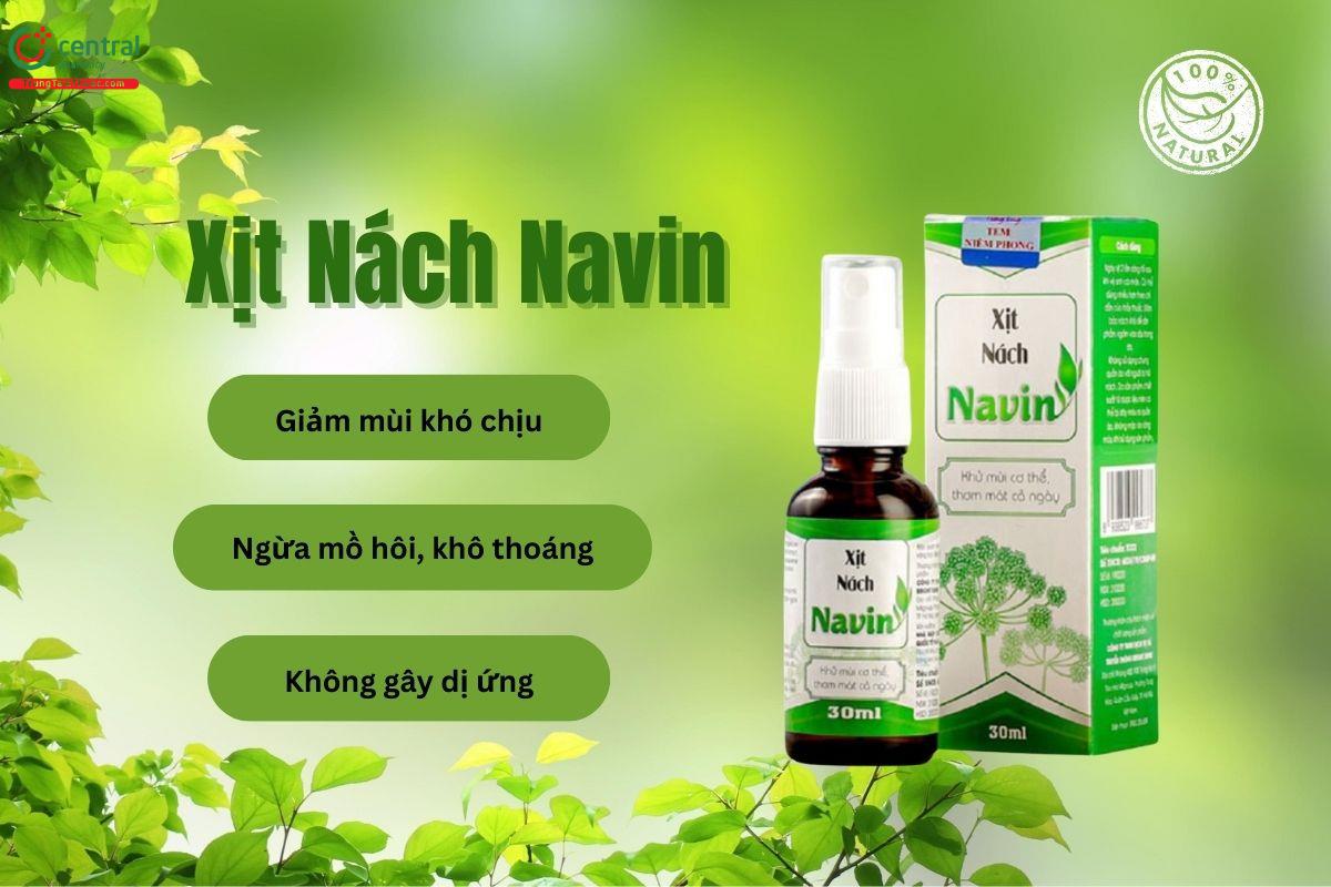 Xịt Nách Navin hỗ trợ giảm mồ hôi và mùi khó chịu vùng dưới cánh tay