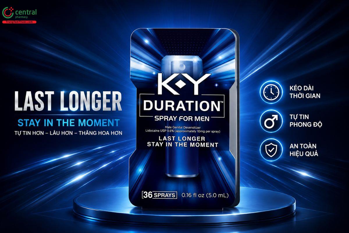 Chai xịt K-Y Duration - Dẻo dai hơn, thăng hoa hơn