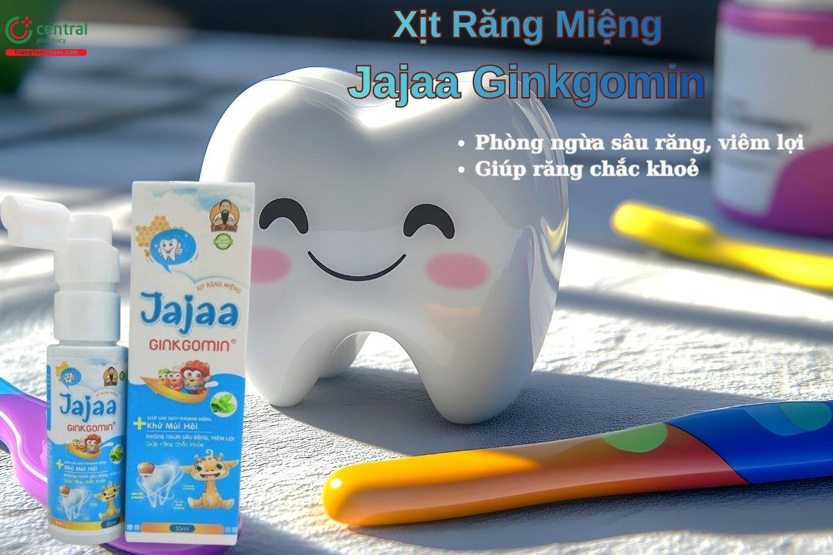 Xịt Răng Miệng Jajaa Ginkgomin giúp răng chắc khoẻ, ngăn ngừa sâu răng