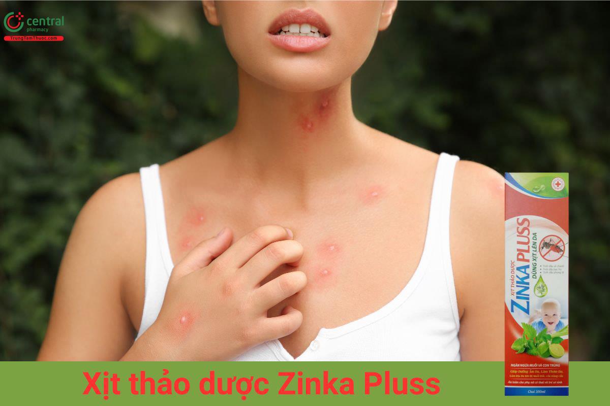 Xịt thảo dược Zinka Pluss giúp ngừa muỗi trên da