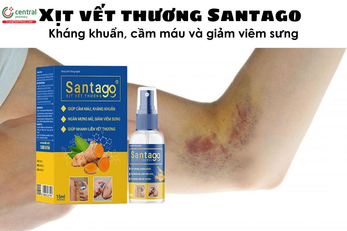 Xịt vết thương Santago - Kháng khuẩn, cầm máu và giảm viêm sưng