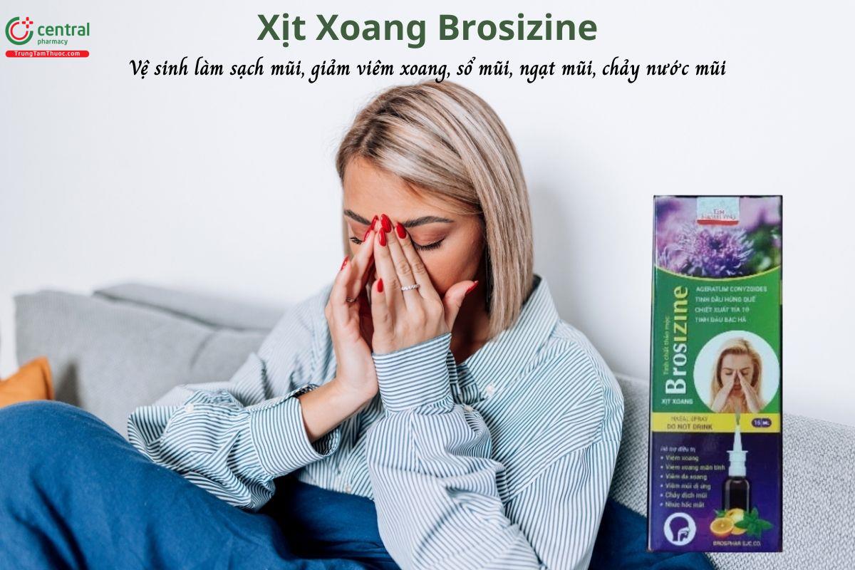Xịt Xoang Tinh chất thảo mộc Brosizine hỗ trợ giảm sổ mũi, ngạt mũi