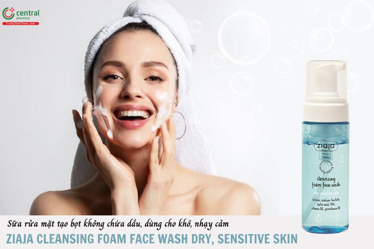 Sữa rửa mặt tạo bọt dịu nhẹ Ziaja Cleansing Foam Face Wash Dry, Sensitive Skin