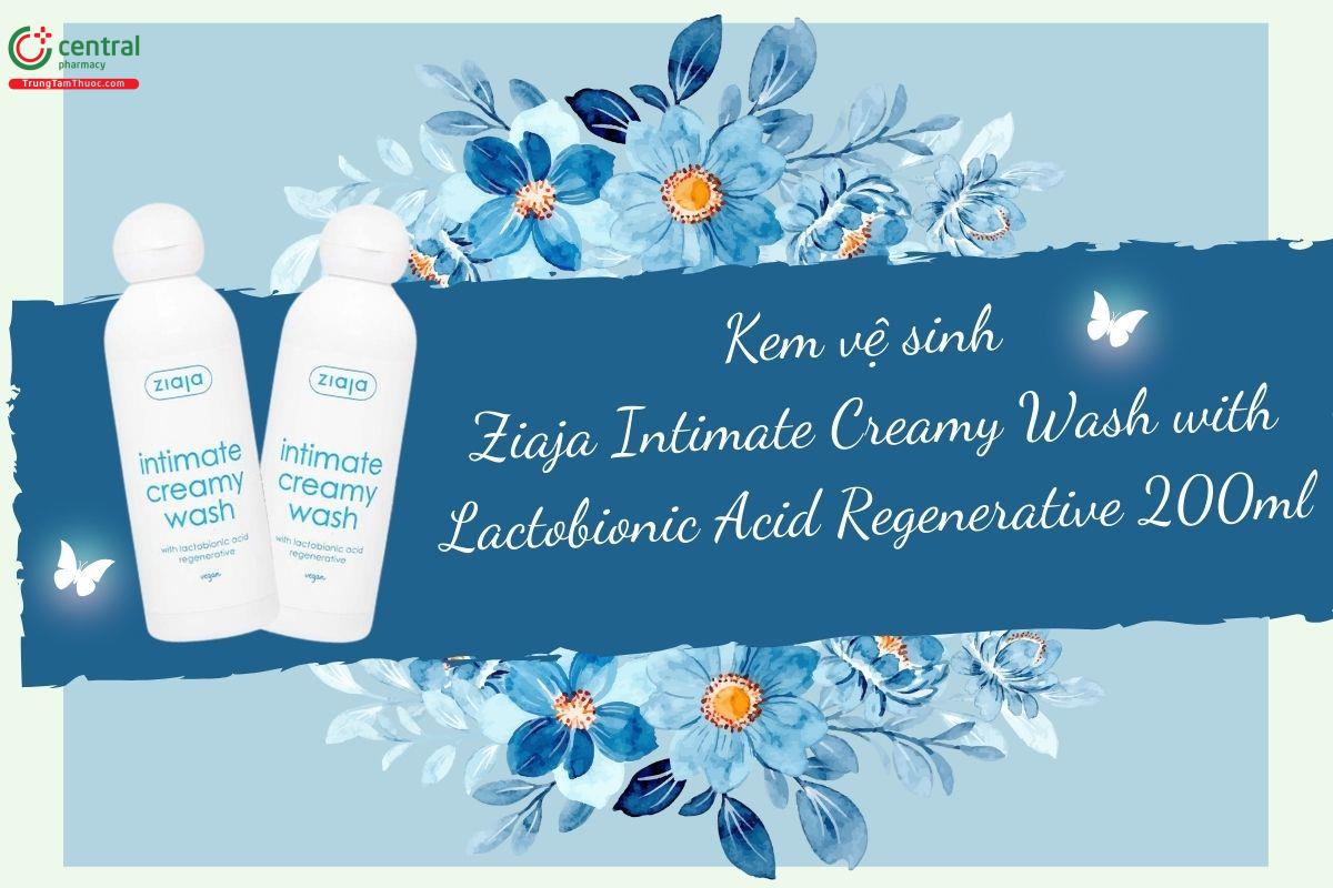 Kem vệ sinh Ziaja Intimate Creamy Wash with Lactobionic Acid Regenerative 200ml giúp làm sạch, giảm mùi hôi, và làm mềm dịu da