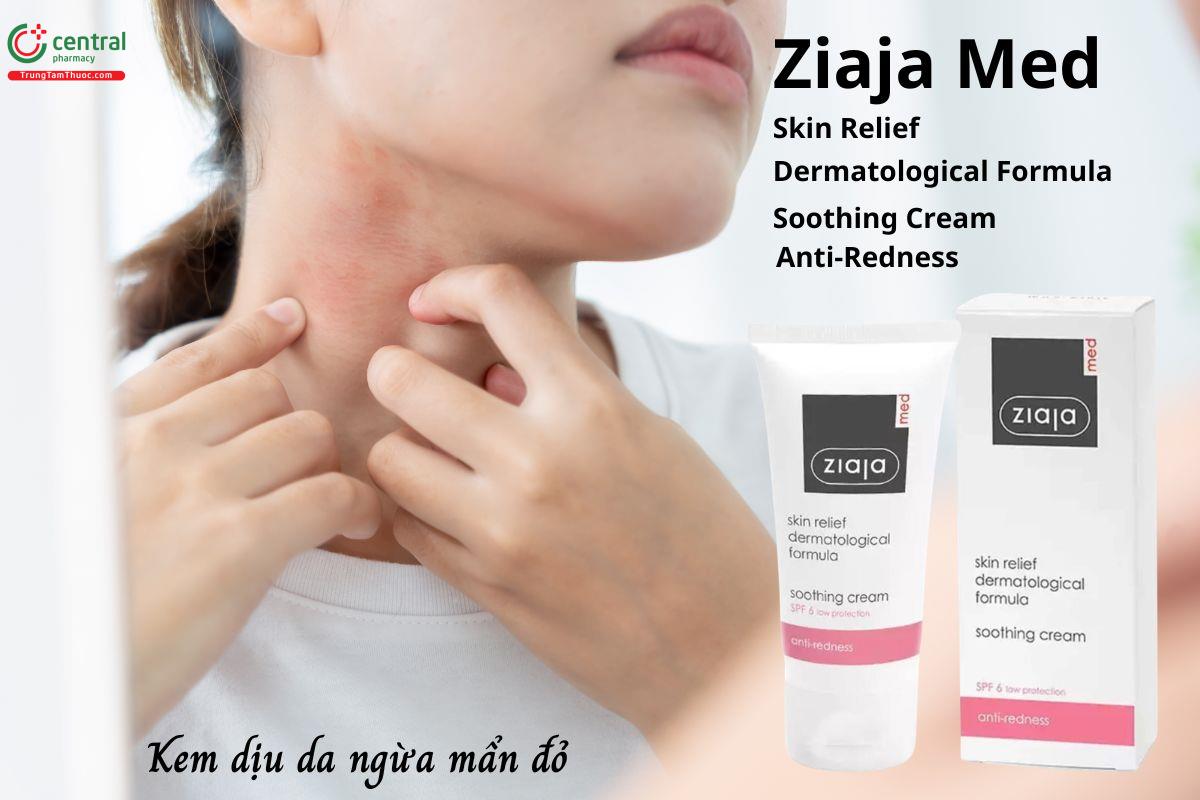 Kem dịu da, ngừa mẩn đỏ Ziaja Med Skin Relief Dermatological Formula Soothing Cream Anti-Redness