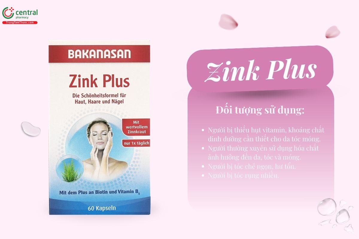 Bakanasan Zink Plus giúp làm đẹp da, chăm sóc tóc và móng khỏe mạnh