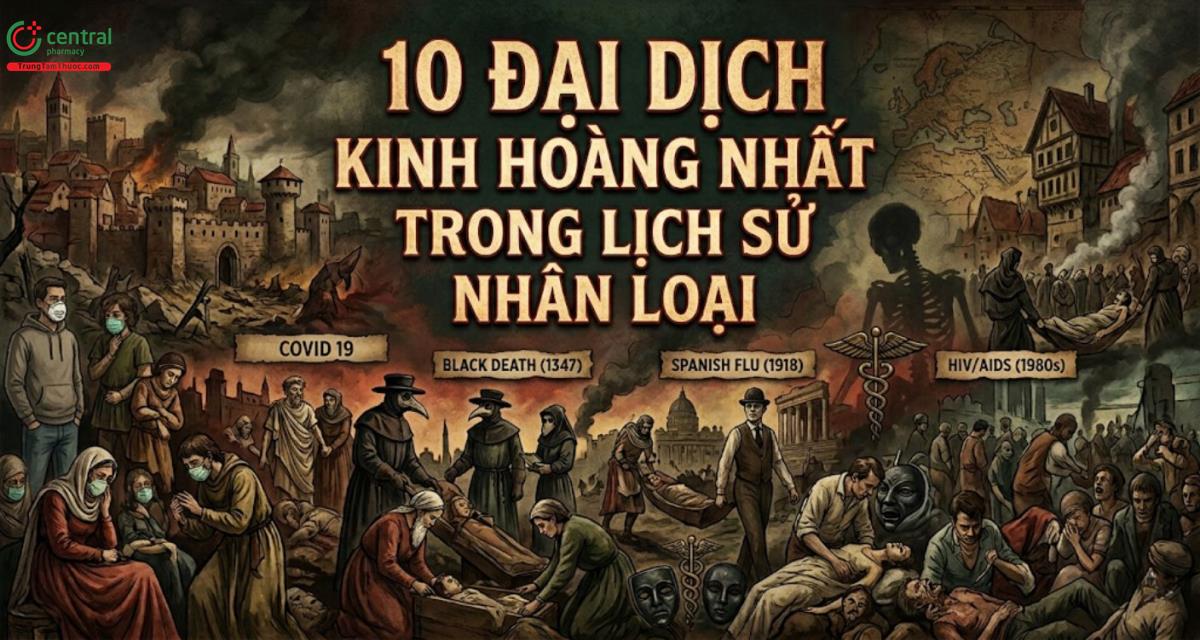 10 đại dịch kinh hoàng nhất trong lịch sử nhân loại