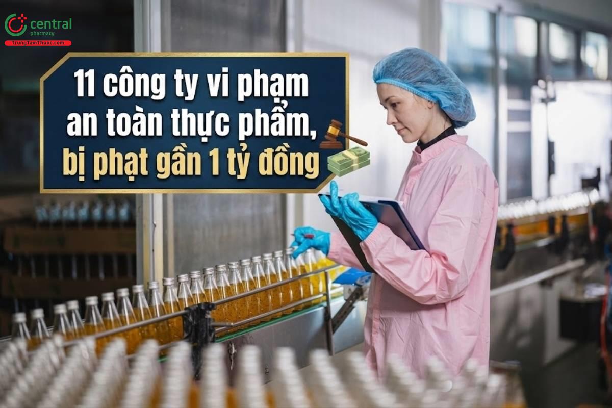 11 công ty vi phạm an toàn thực phẩm, bị phạt gần 1 tỷ đồng