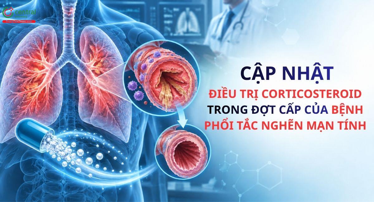 Hướng dẫn thực hành: Cập nhật điều trị corticosteroid trong đợt cấp của bệnh phổi tắc nghẽn mạn tính