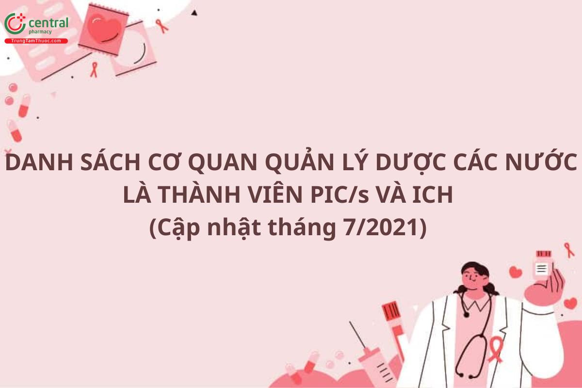 Danh sách cơ quan quản lý dược các nước là thành viên PIC/s và ICH (7/2021)