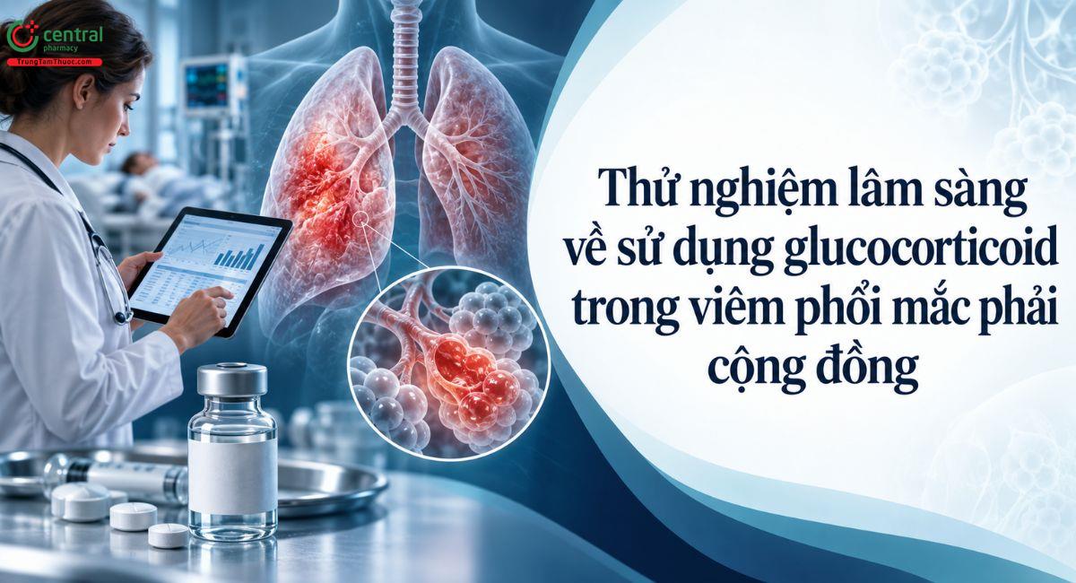 Thử nghiệm lâm sàng về sử dụng glucocorticoid trong viêm phổi mắc phải cộng đồng