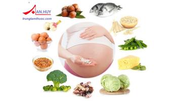 Các thành phần cần bổ sung trong thai kì: acid folic, sắt và canxi