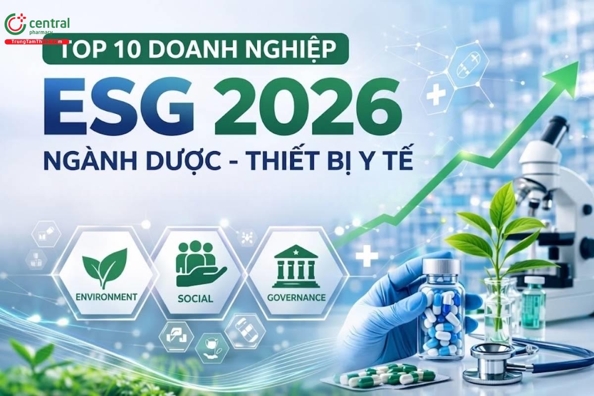 Top 10 Doanh nghiệp ESG 2026 ngành Dược - Thiết bị Y tế