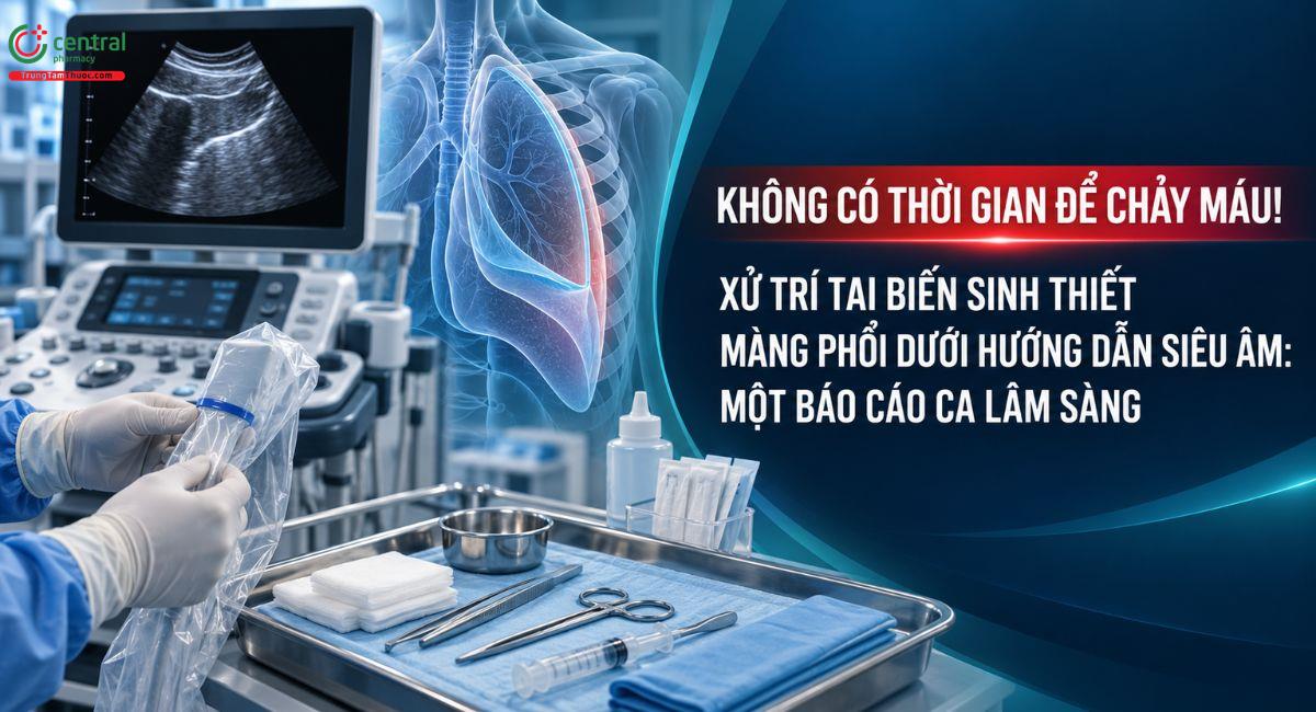 Không có thời gian để chảy máu! Xử trí tai biến sinh thiết màng phổi dưới hướng dẫn siêu âm: Một báo cáo ca lâm sàng