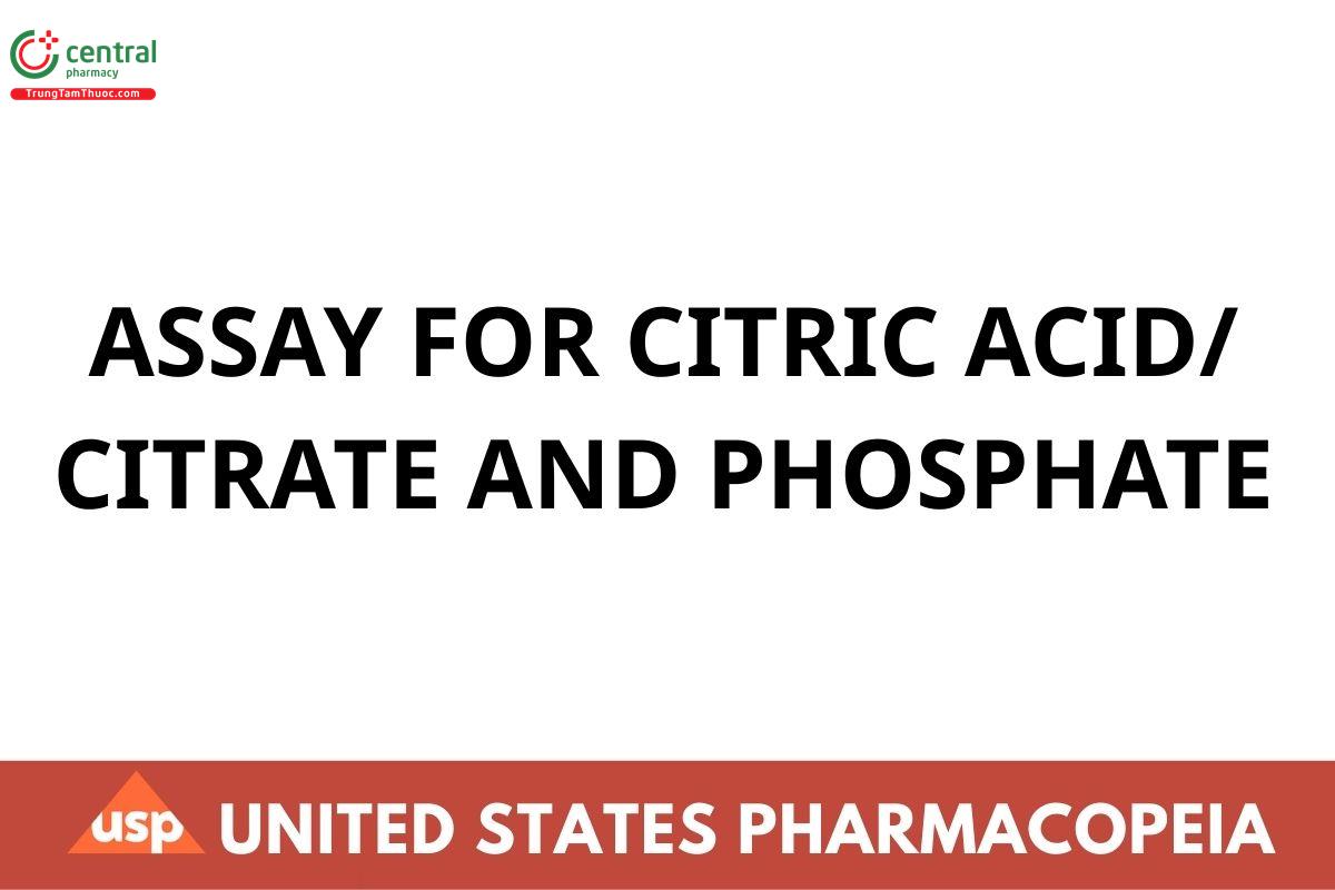ASSAY FOR CITRIC ACID/CITRATE AND PHOSPHATE