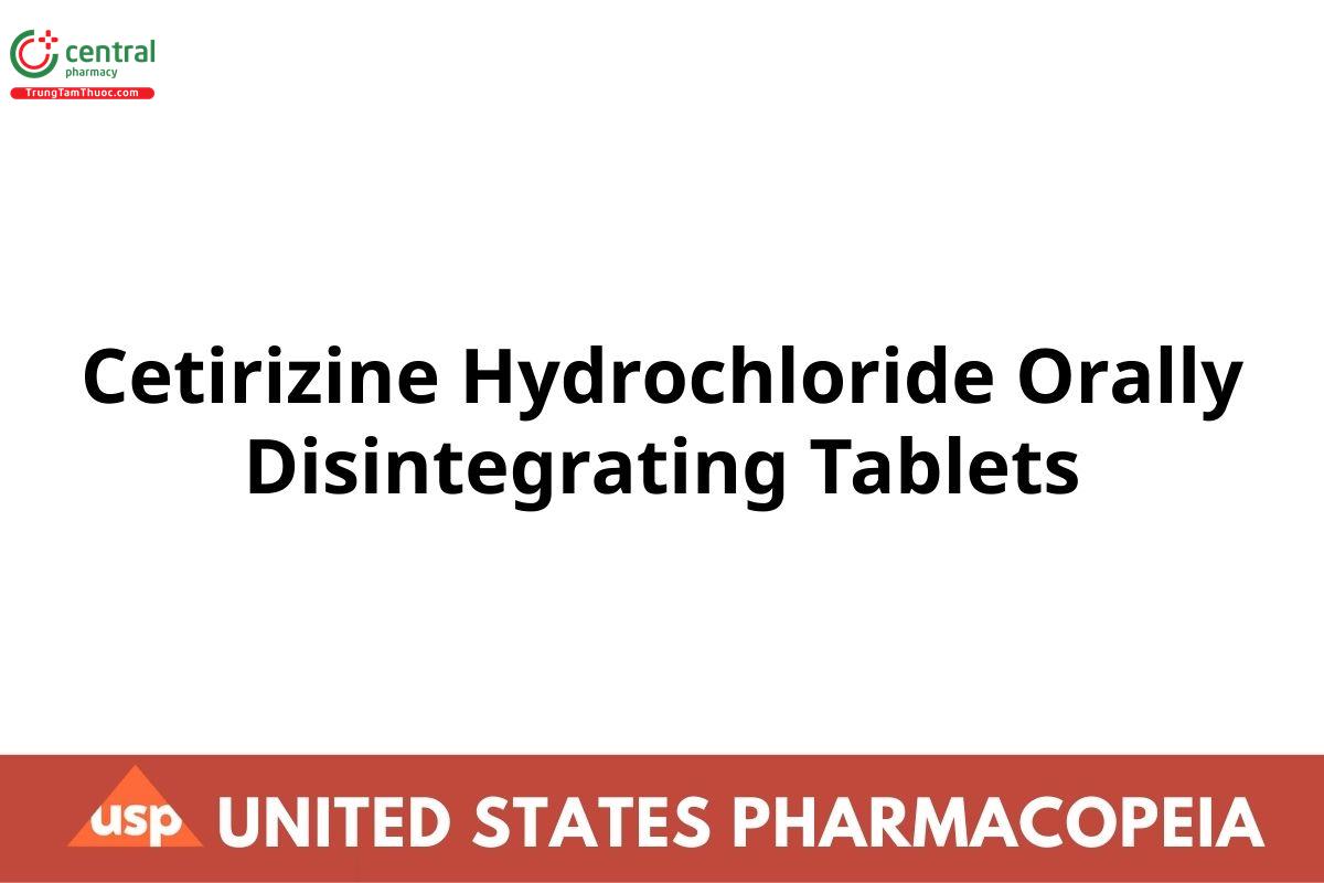 Cetirizine Hydrochloride Orally Disintegrating Tablets