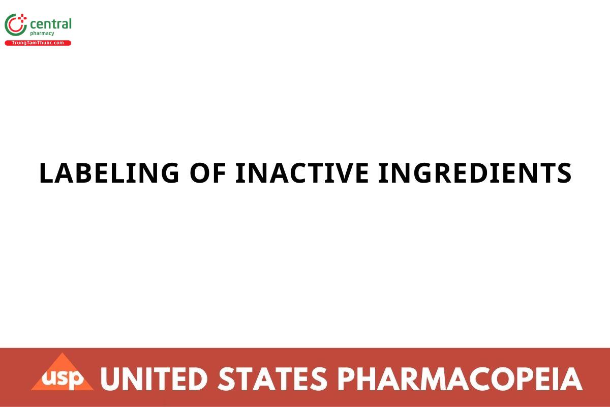 LABELING OF INACTIVE INGREDIENTS