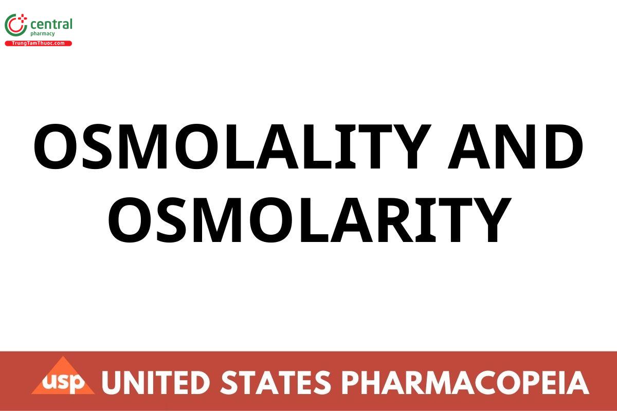 OSMOLALITY AND OSMOLARITY
