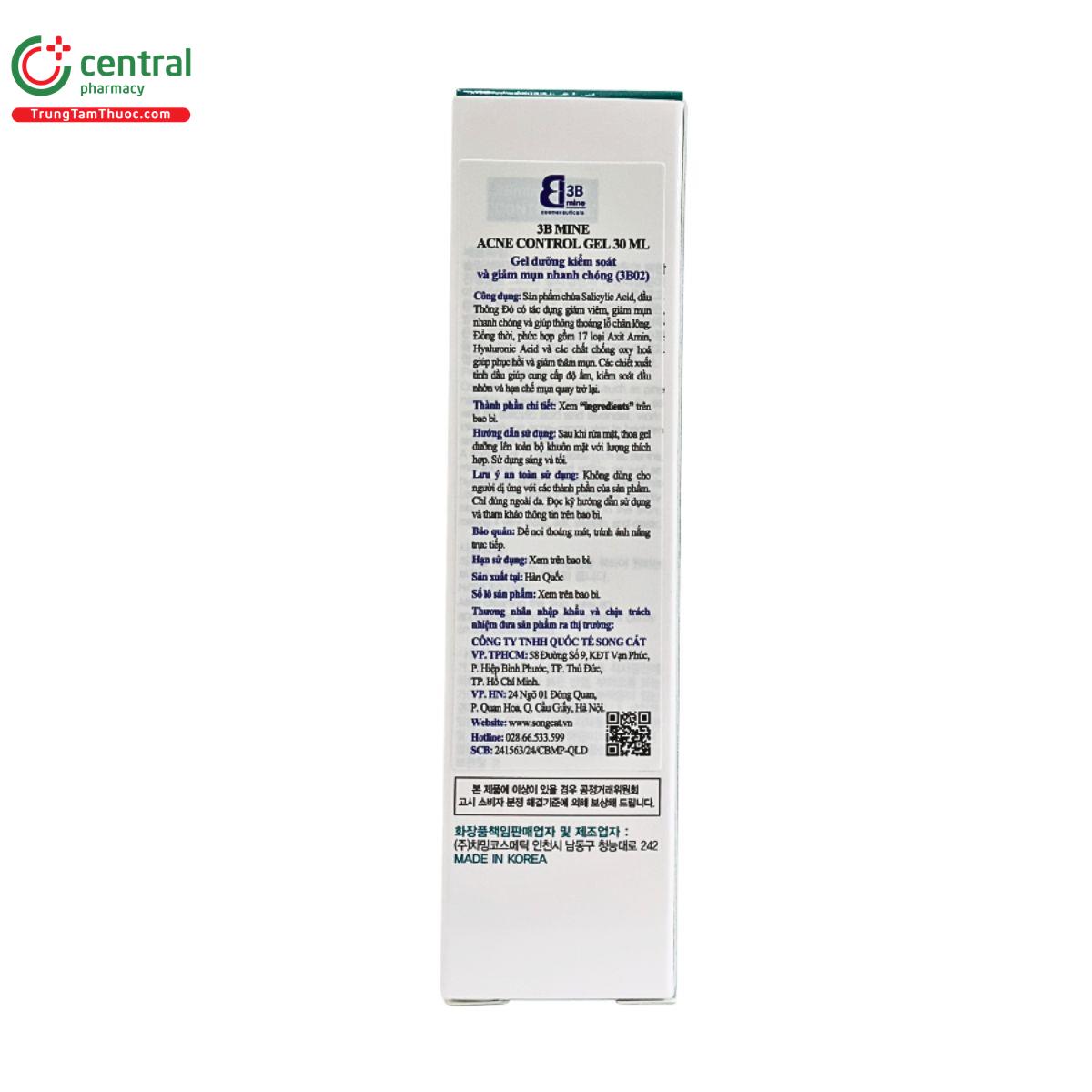 3bmine acne control gel 3 D1187 3bmine acne control gel 3 D1187